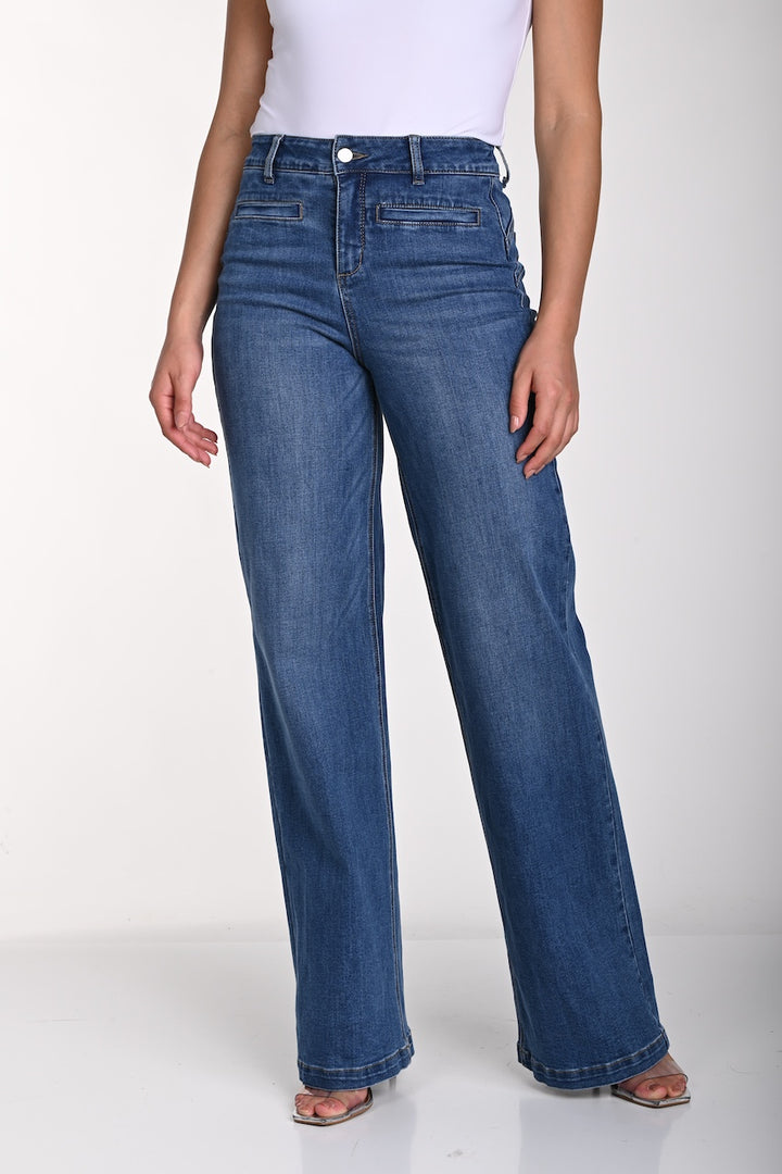 Le jean taille haute décoloré Frank Lyman | 241350U