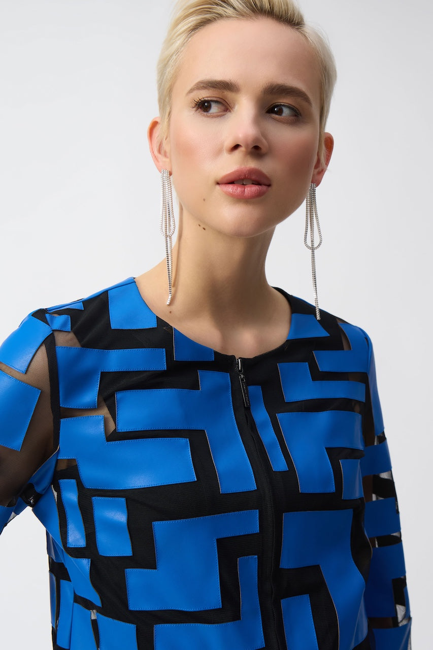 Le blouson ajusté en cuirette et filet Joseph Ribkoff | Hots | 251932