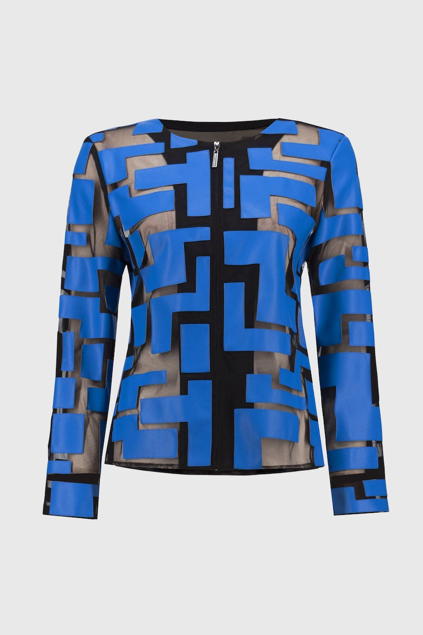 Le blouson ajusté en cuirette et filet Joseph Ribkoff | Hots | 251932