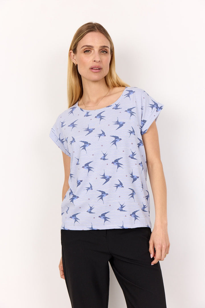 Le t-shirt imprimé oiseau Soya Concept | 27127