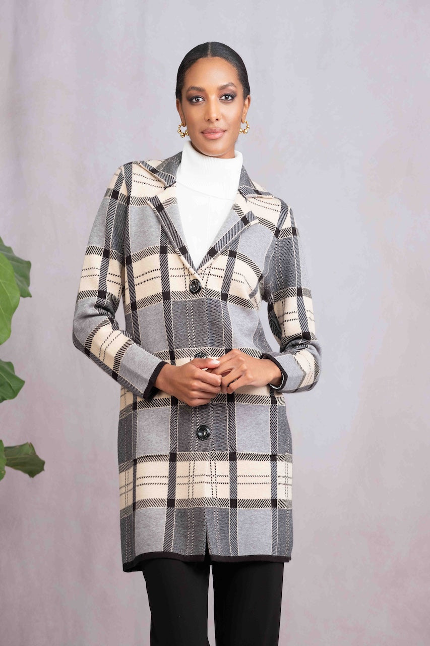 Le cardigan à carreaux Alison Sheri | A46048