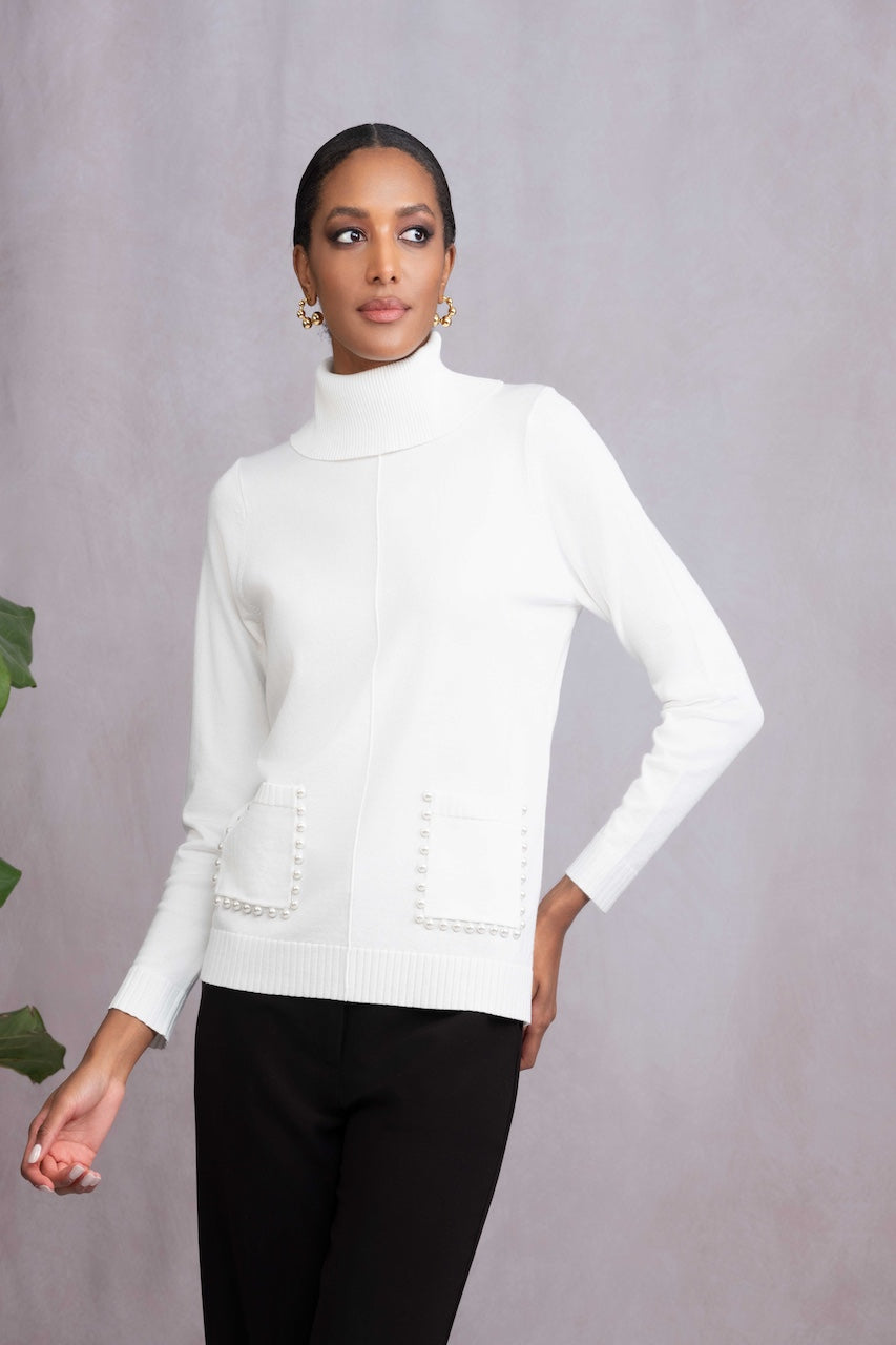 Le pull poches ornées de perles Alison Sheri | A46090