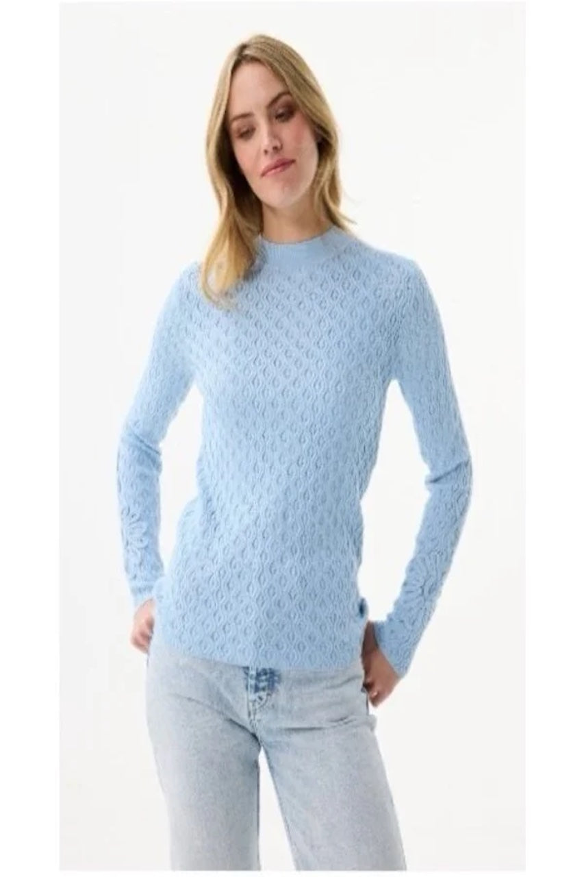 Le chandail en tricot bleu pâle Leo Ugo| AW169