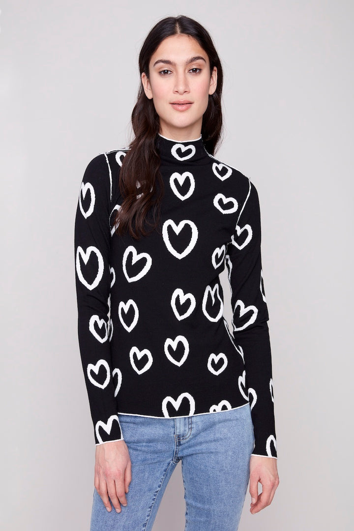 Le pull réversible à coeur Charlie B. | C2681PR-965B