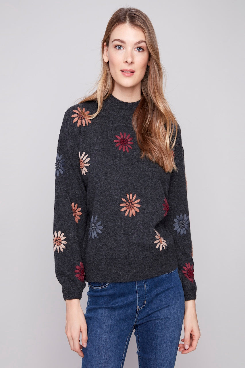 Le pull broderie florale Charlie B. | C2689E-433C