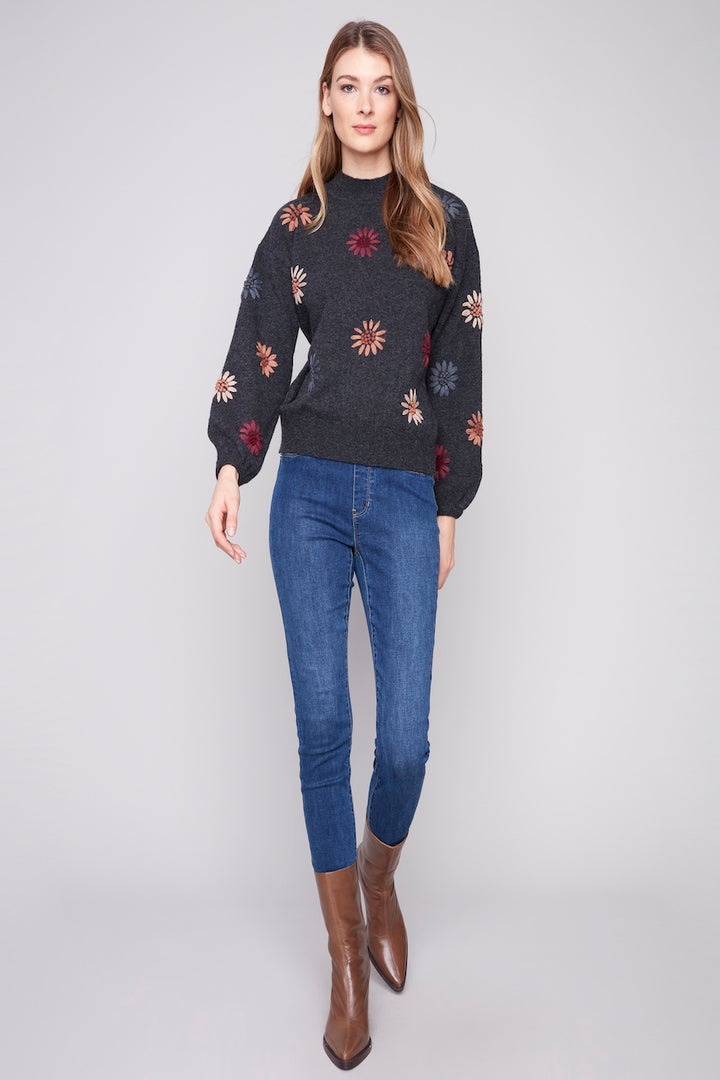 Le pull broderie florale Charlie B. | C2689E-433C