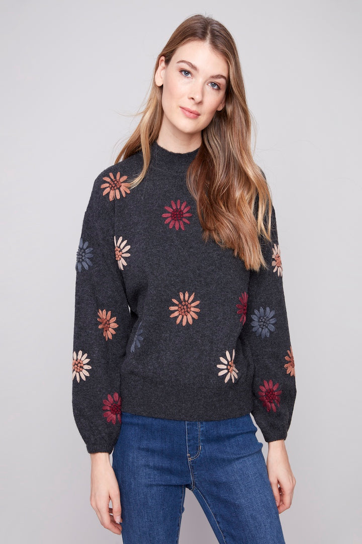 Le pull broderie florale Charlie B. | C2689E-433C
