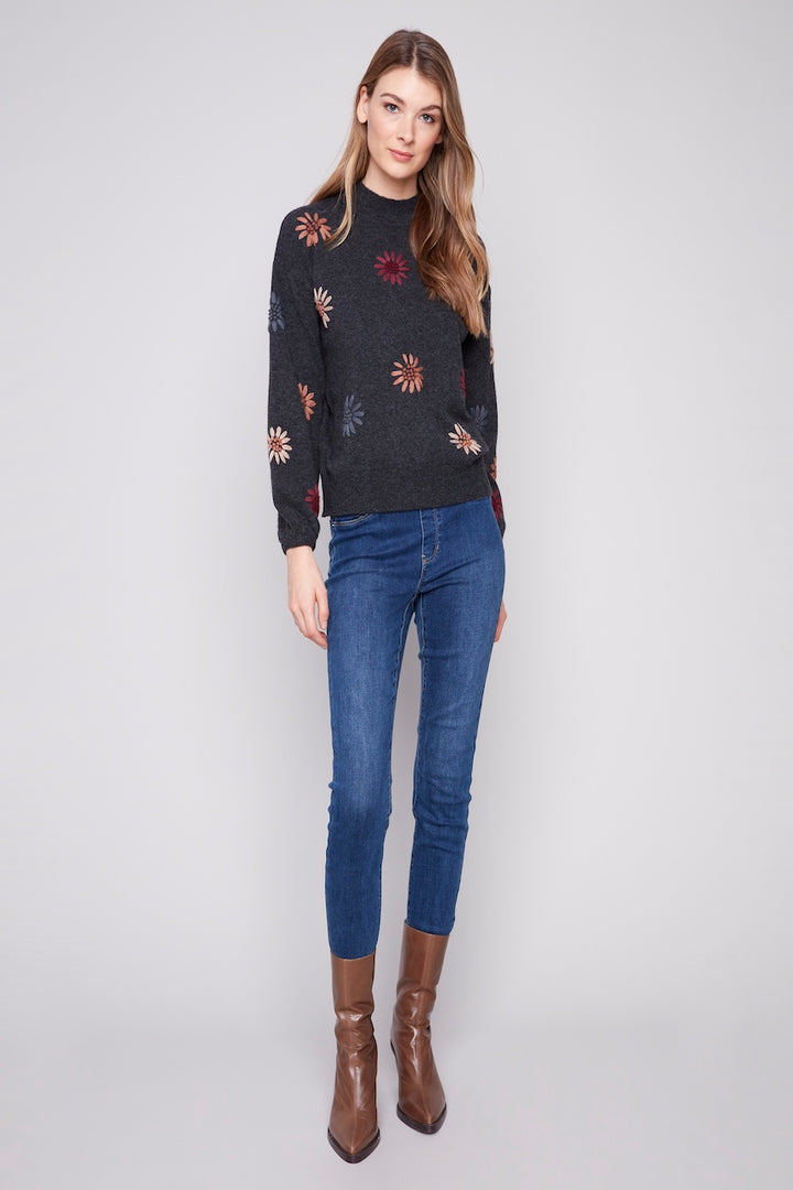 Le pull broderie florale Charlie B. | C2689E-433C