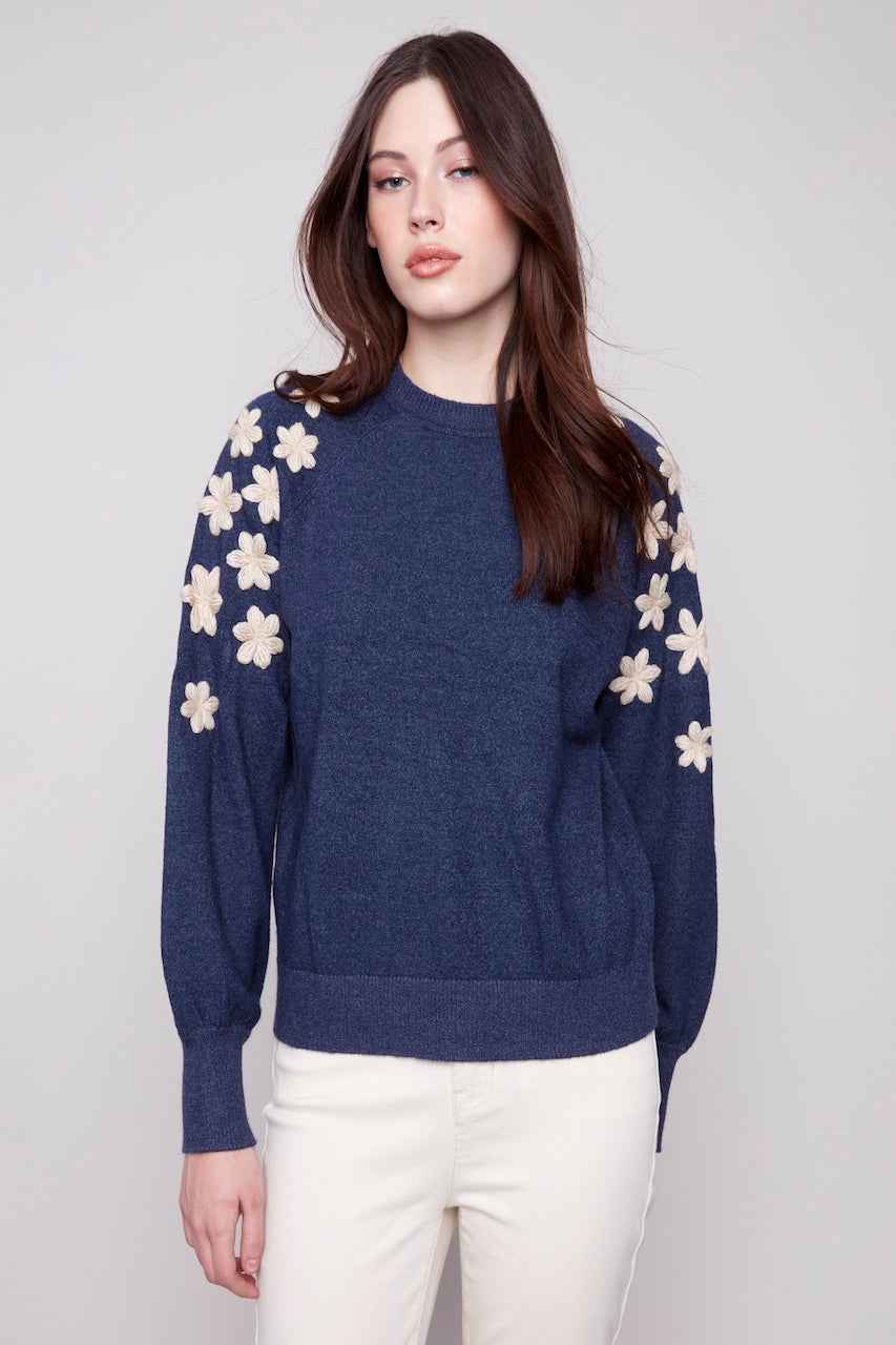 Pull J.CREW Femme – Violet – Manches Bouffantes – Taille XXL – Col Rond – Occasion TB