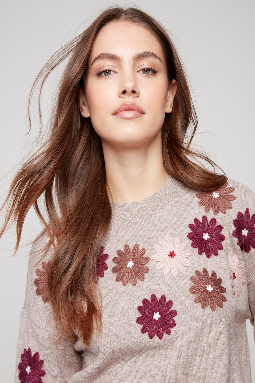 Le pull broderie florale Charlie B. | C2891-974A