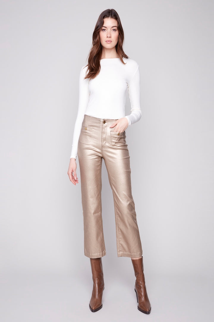 Le pantalon évasé métallisé Charlie B. | C5562R-080C