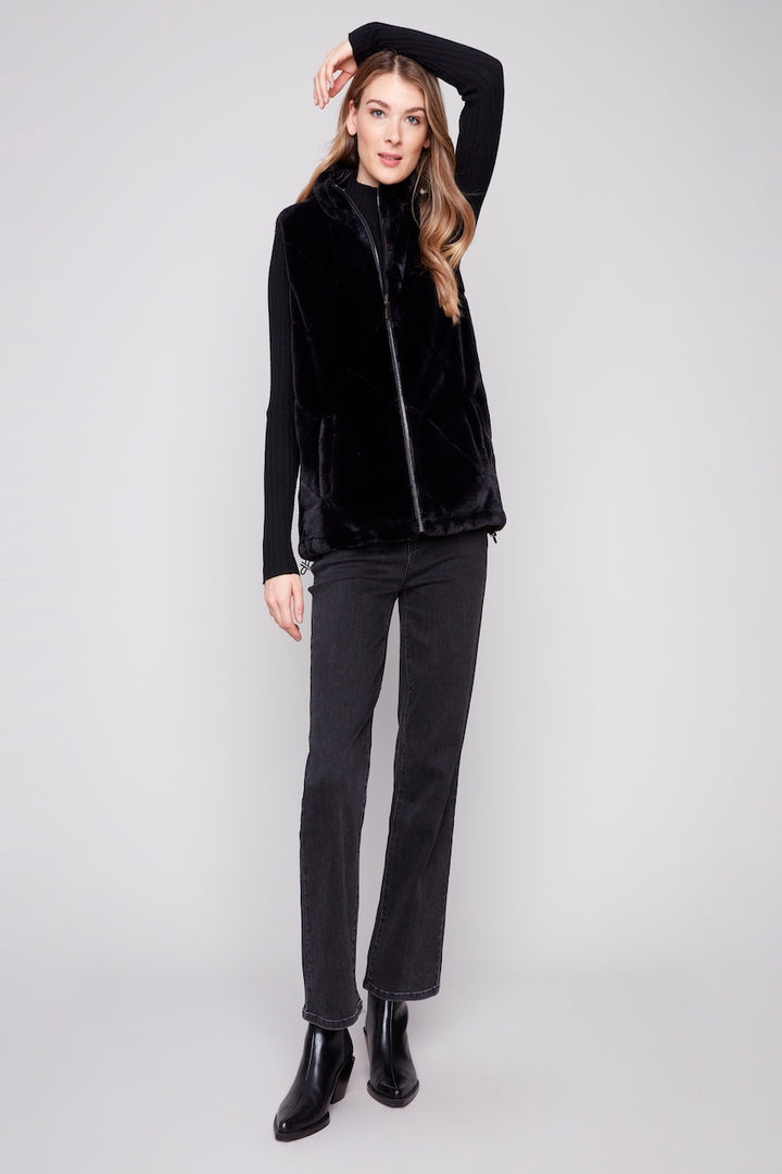 La veste fausse fourrure réversible Charlie B. | C6374P-666A