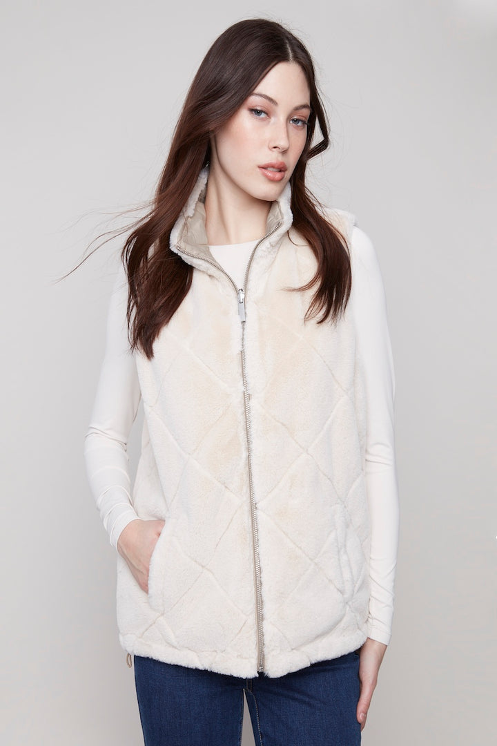 La veste réversible fausse fourrure Charlie B. | C6374-388B