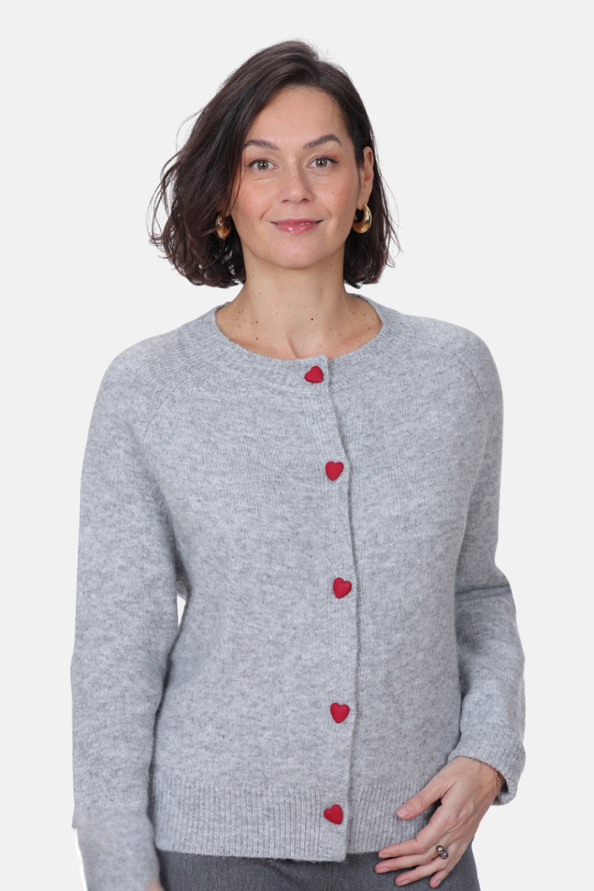 Le cardigan à boutons en coeur Ness | N114407