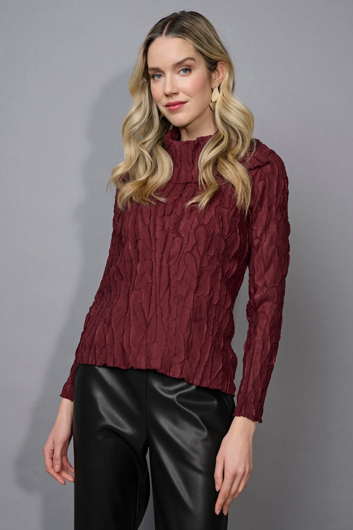 Le haut plissé à col montant Picadilly | FM205