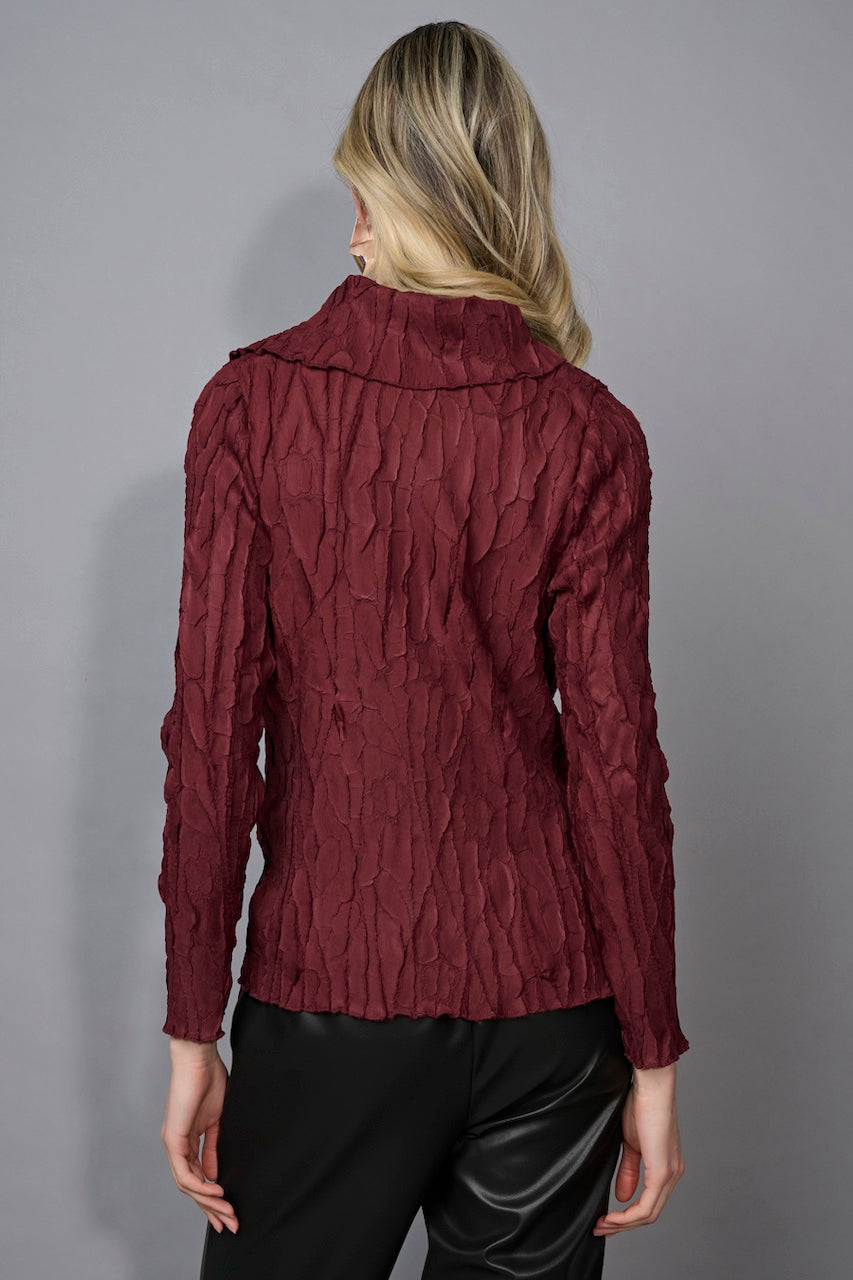 Le haut plissé à col montant Picadilly | FM205