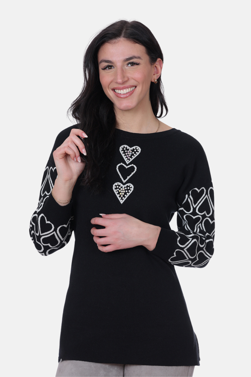 Le chandail coeurs brodés Ness | N114321