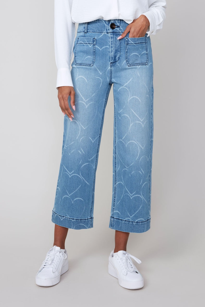 Le jean motif de coeur Renuar | R11018D-E3070
