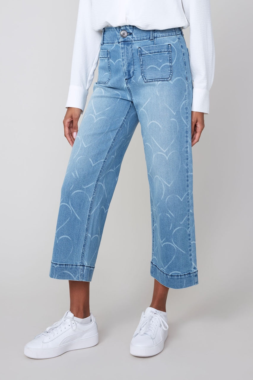 Le jean motif de coeur Renuar | R11018D-E3070