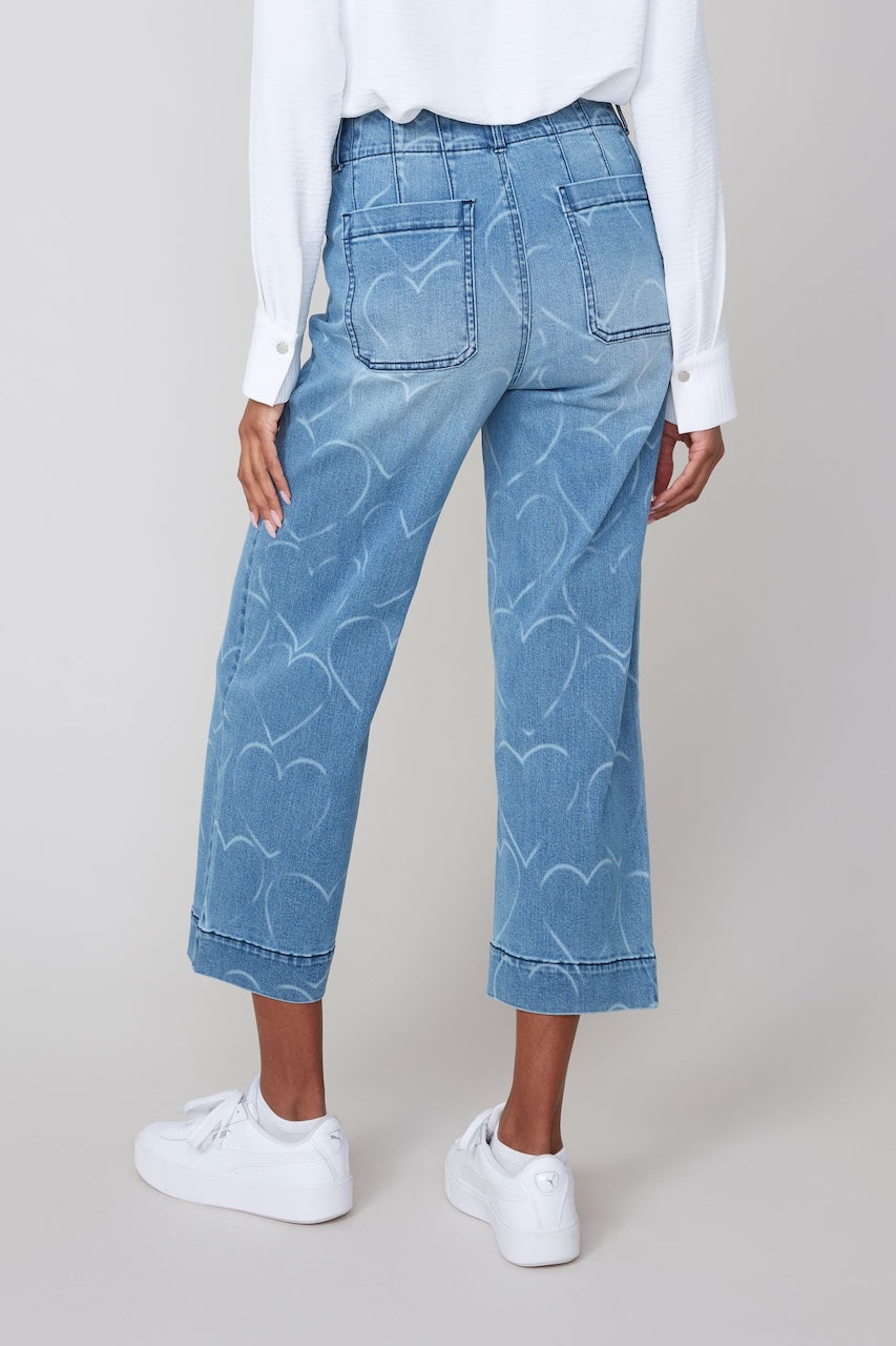 Le jean motif de coeur Renuar | R11018D-E3070