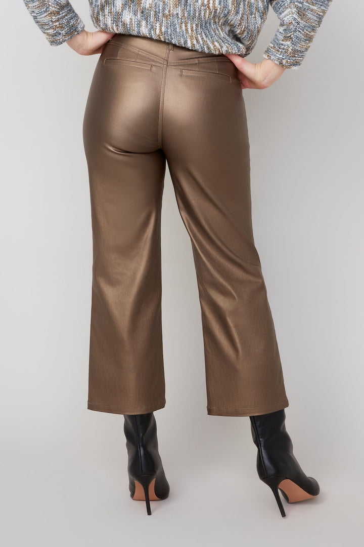 Le pantalon métallique doré Renuar | R11037-E3054