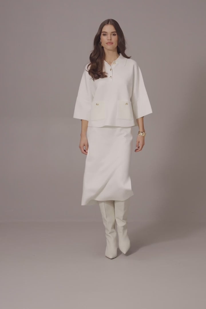 Le chandail en tricot avec col polo – Joseph Ribkoff | 253962