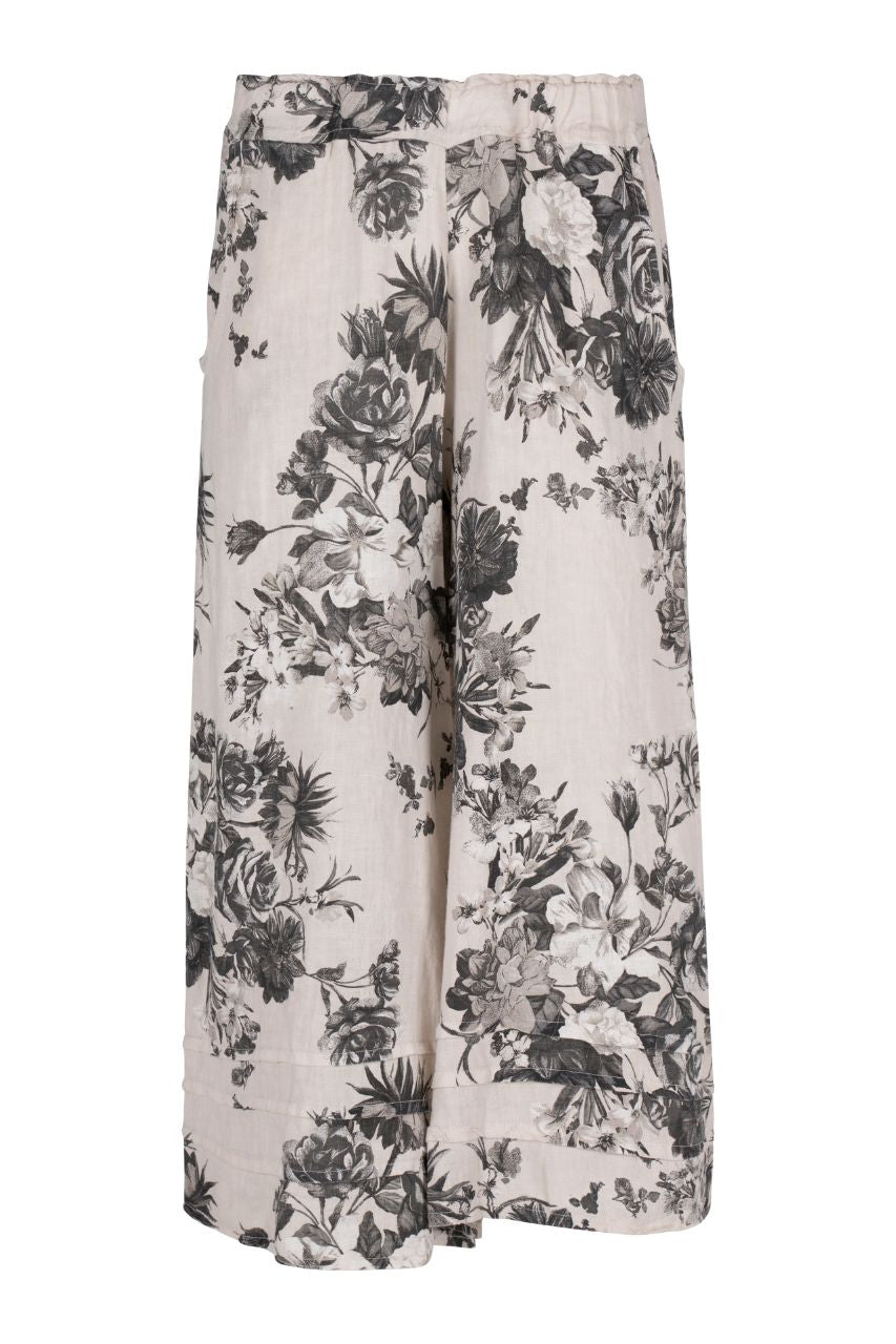 Le pantalon floral en lin - M Made in Italy | 11-6121W