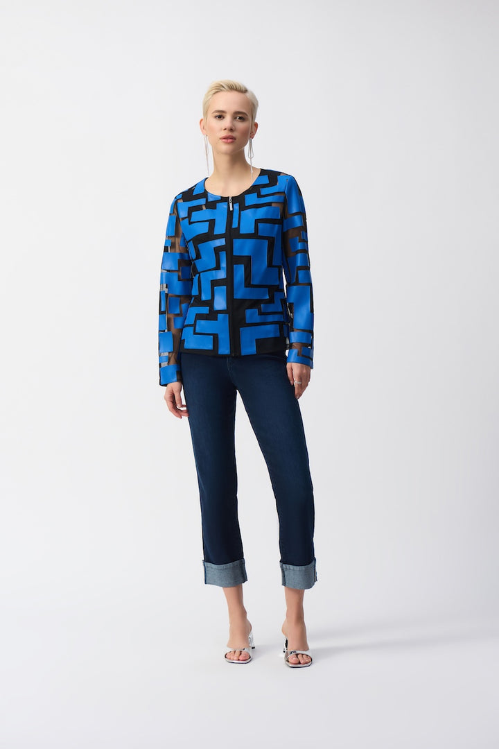 Le blouson ajusté en cuirette et filet Joseph Ribkoff | Hots | 251932