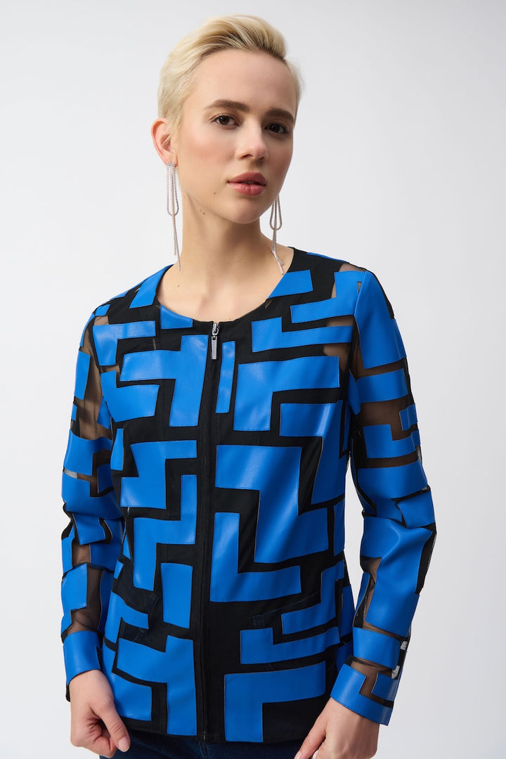 Le blouson ajusté en cuirette et filet Joseph Ribkoff | Hots | 251932