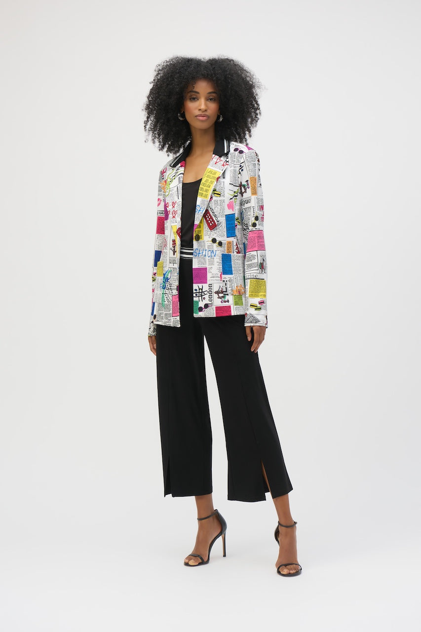 Joseph Ribkoff Word Pattern Jacket | 252088