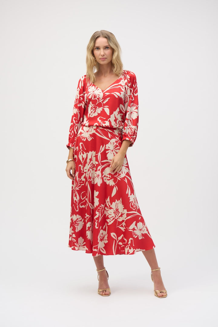 La jupe satin floral Joseph Ribkoff | 252176-C