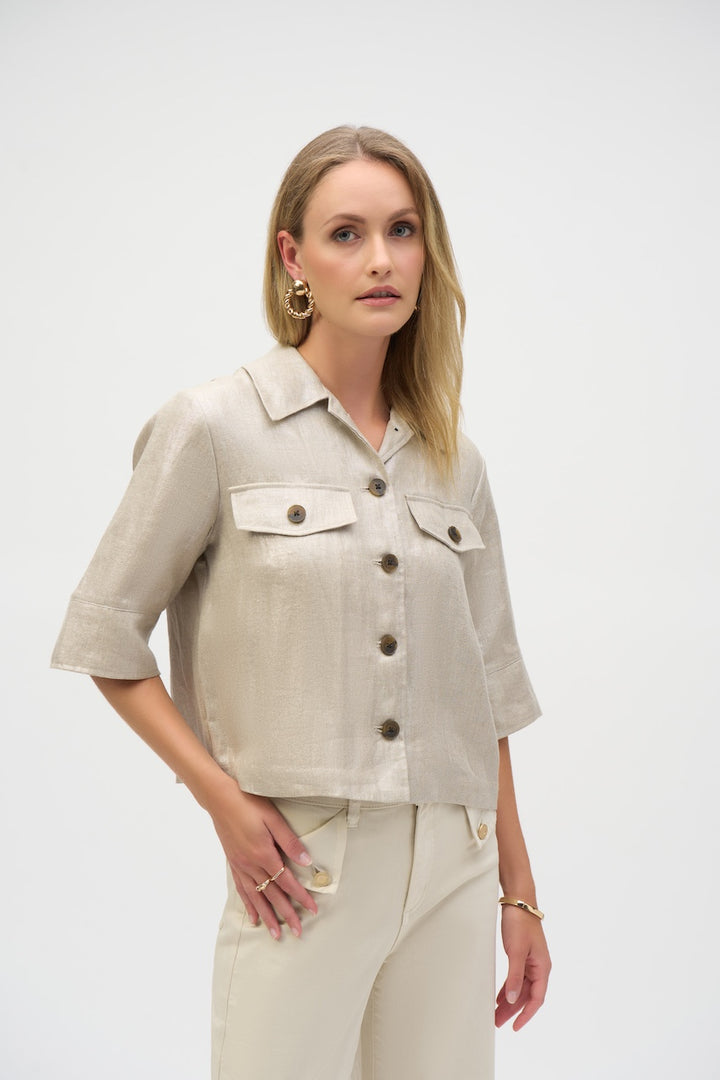 Joseph Ribkoff Metallic Linen Jacket | 252921