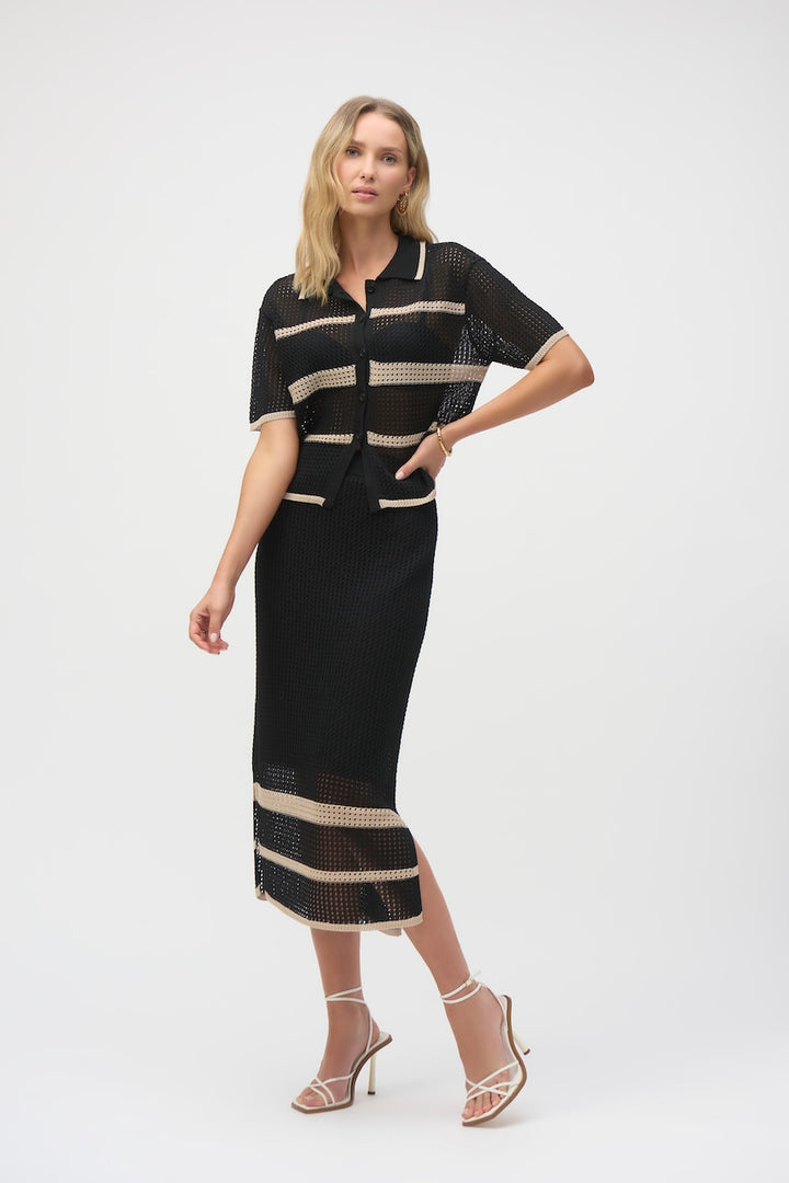 Joseph Ribkoff Striped Knit Skirt | Hots | 252923