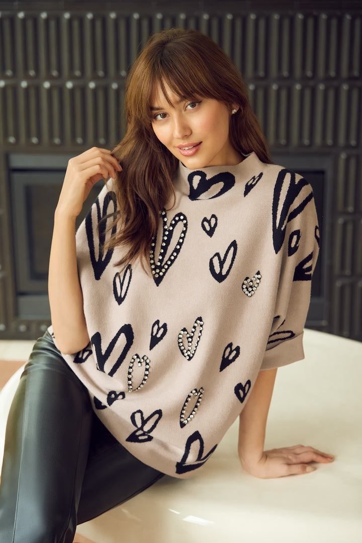 Le pull motif de coeurs Frank Lyman | 253721