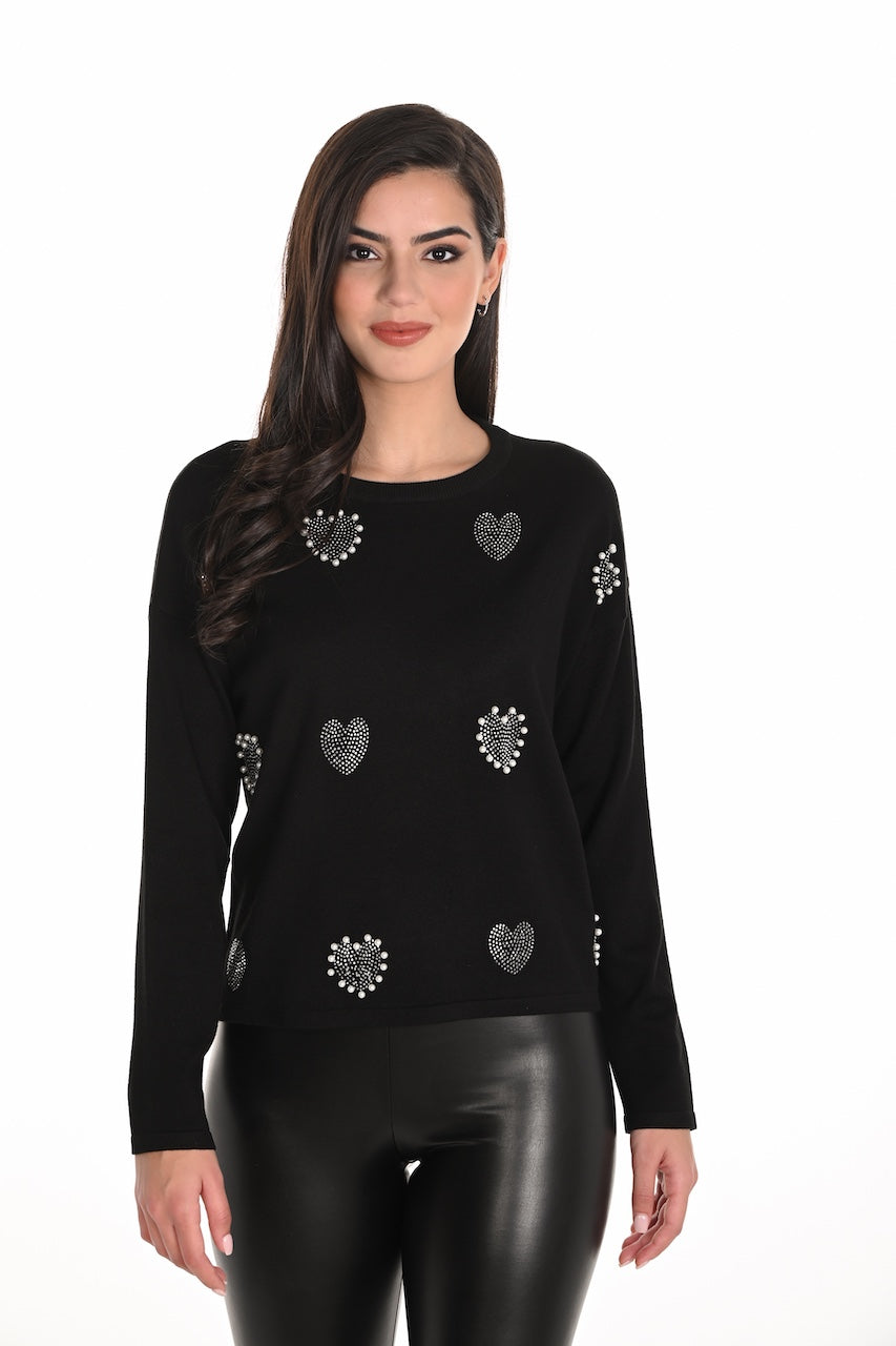 Le pull motif de coeur Frank Lyman | 253844