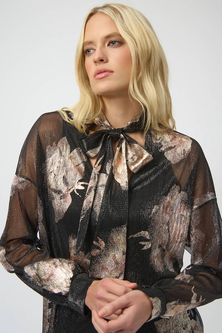 Le haut métallisé à motif floral Joseph Ribkoff | 254029