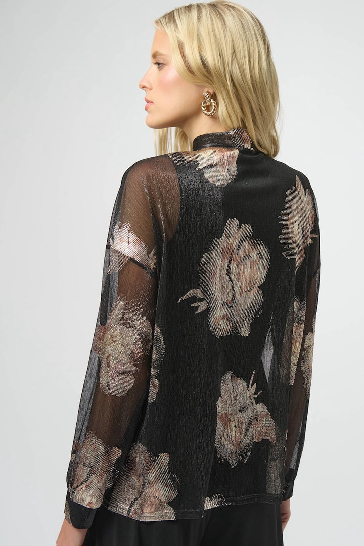 Le haut métallisé à motif floral Joseph Ribkoff | 254029