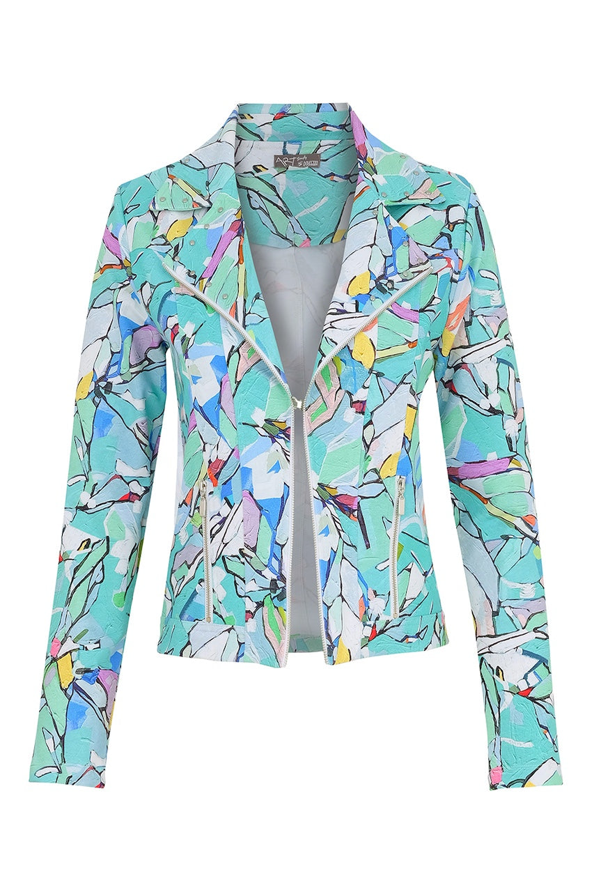 Dolcezza Printed Notched Collar Jacket | 25620