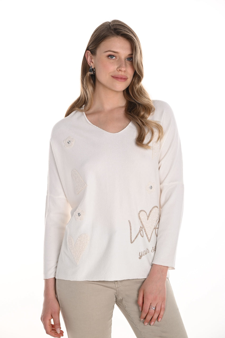 Frank Lyman's Elegant Jeweled Sweater | 256732U