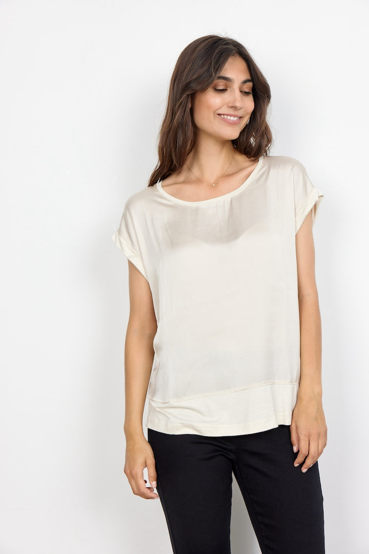 Le t-shirt matière mixtes Soya Concept | 29026
