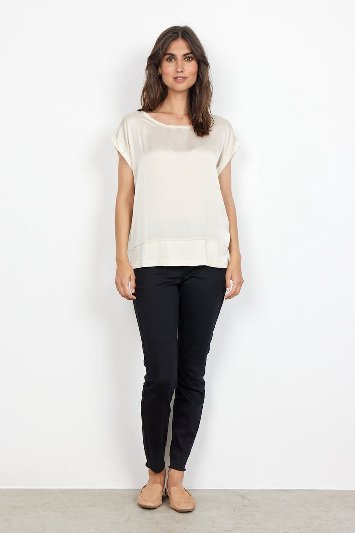 Le t-shirt matière mixtes Soya Concept | 29026