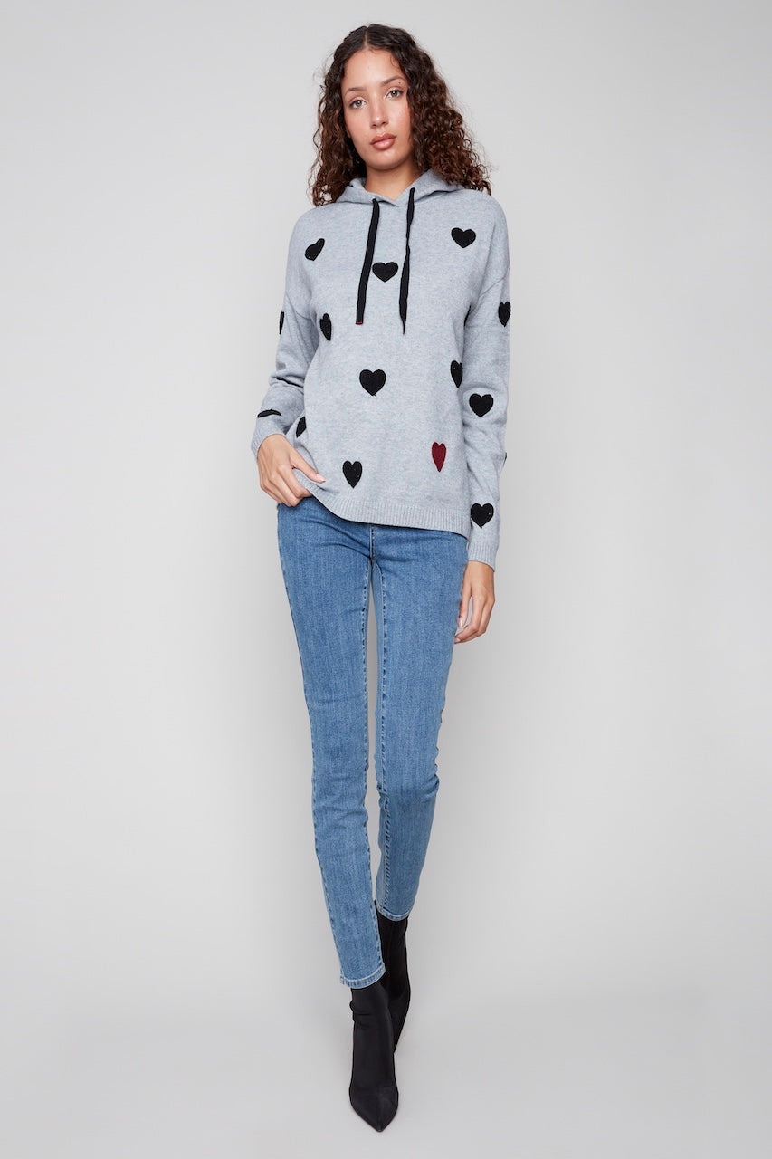 Le pull à capuche à coeur Charlie B. | C2436Y-736A