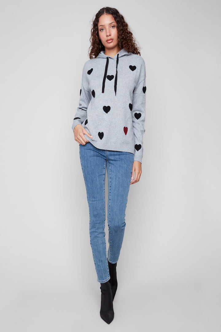 Le pull à capuche à coeur Charlie B. | C2436Y-736A