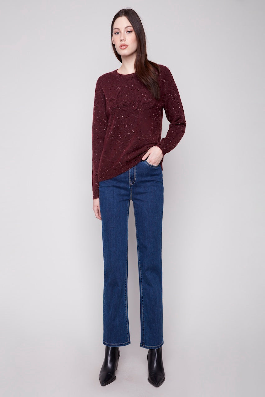 Le pull col rond tressé Charlie B. | C2526X-413C