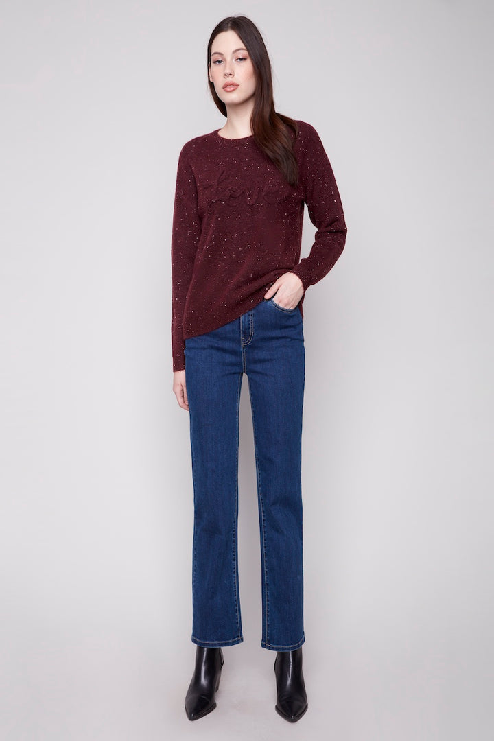 Le pull col rond tressé Charlie B. | C2526X-413C