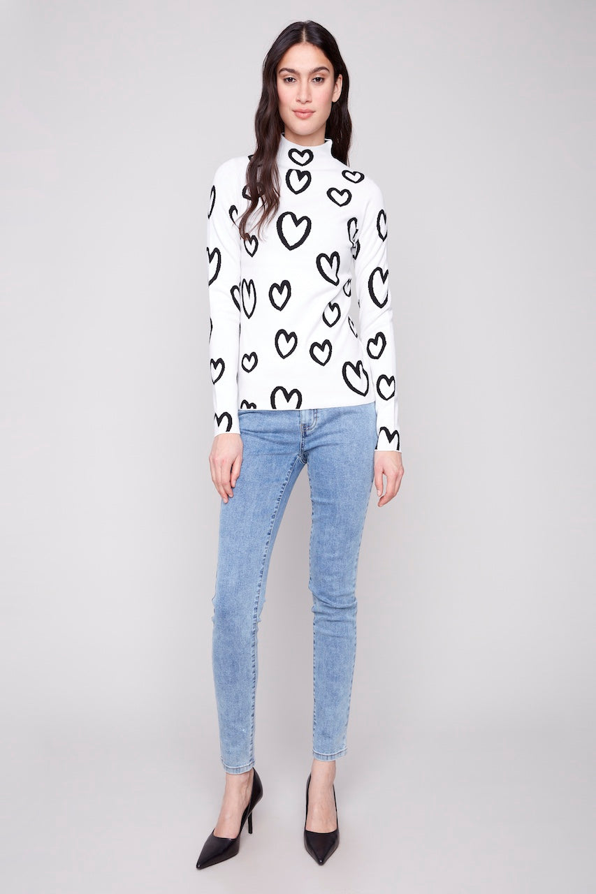 Le pull réversible à coeur Charlie B. | C2681PR-965B