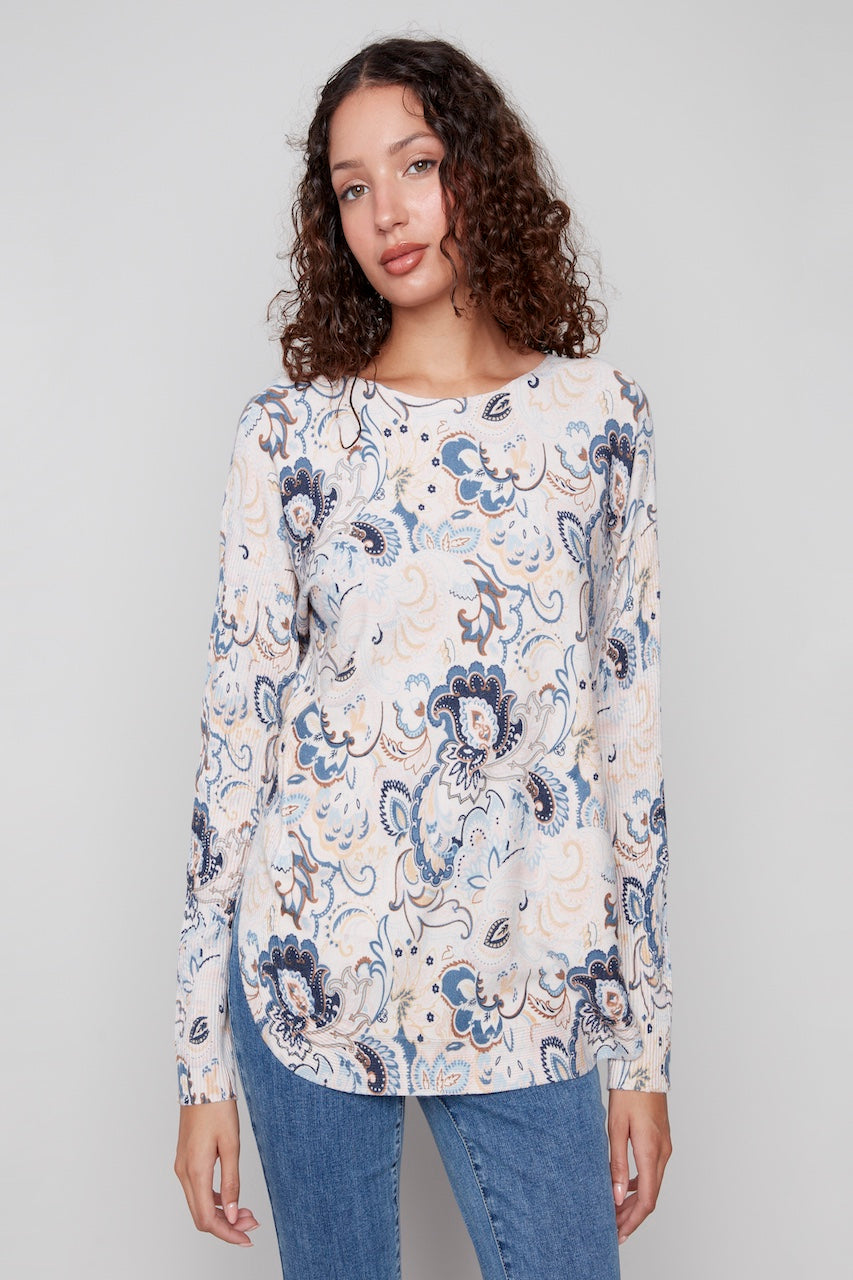 Le pull ourlet arrondi Charlie B. | C2818P-464A