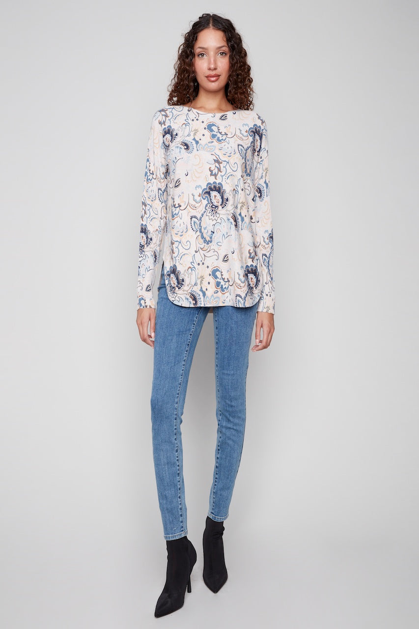 Le pull ourlet arrondi Charlie B. | C2818P-464A