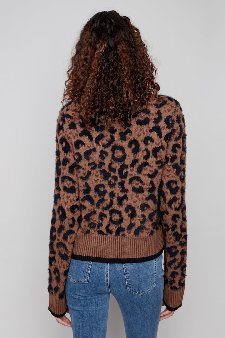 Le cardigan léopard à noeud Charlie B. | C2933-430C