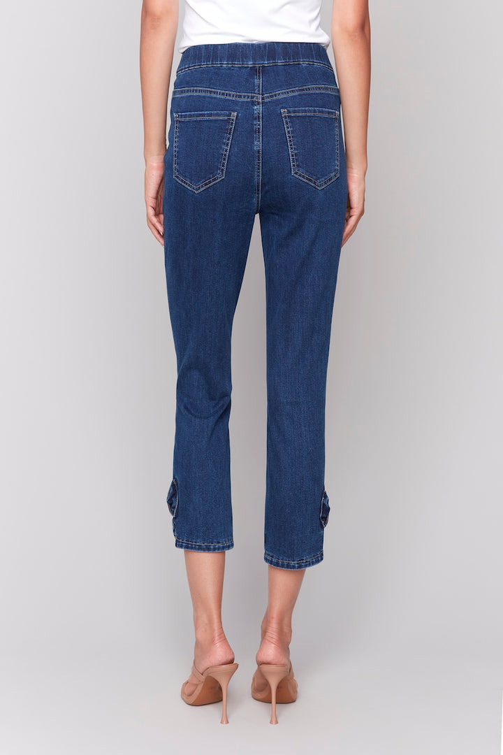 Charlie B. Stretch 7/8 Jeans with Bow | C5333-431A